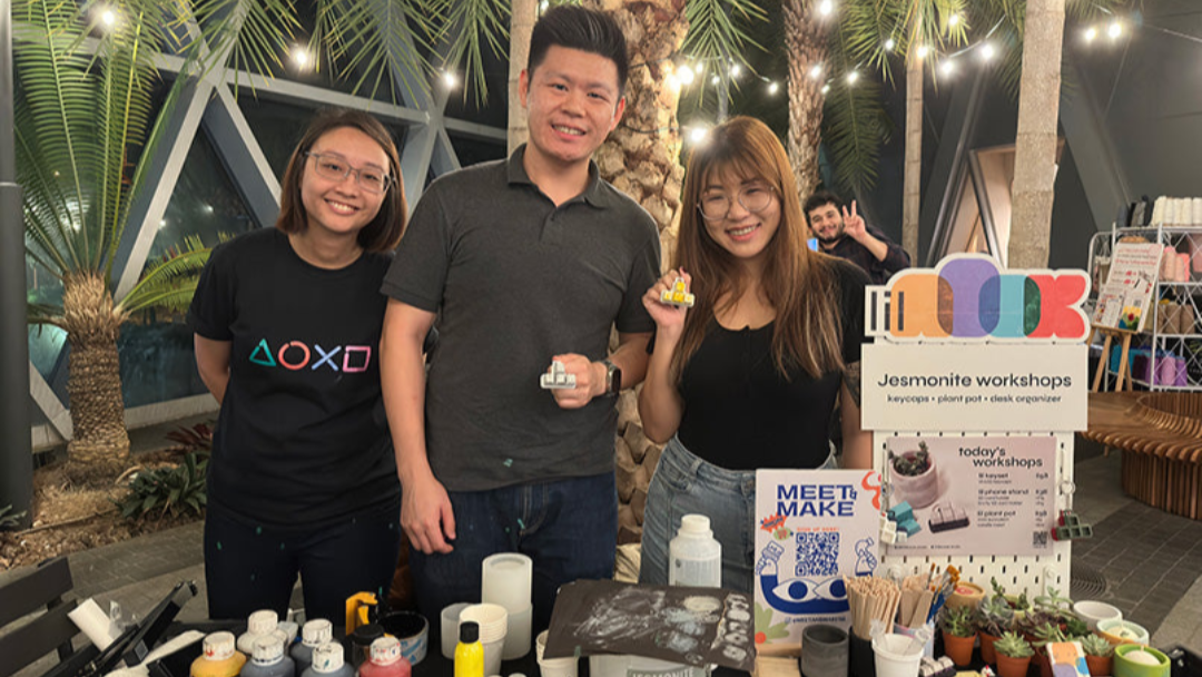 Creative hands-on session, making personalized WASD Keycaps at pop up event